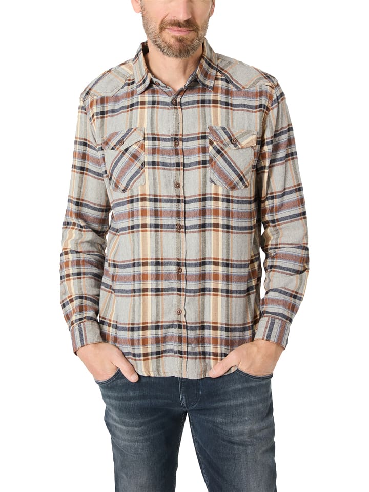 Timezone Koszula w kolorze pomarańczowo-brązowo-szarym rozmiar: S