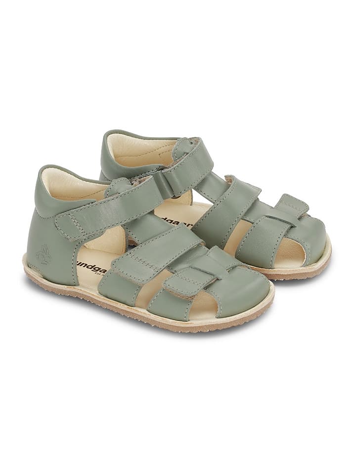 Bundgaard Skórzane półsandały "Savi" w kolorze zielonym do chodzenia na boso rozmiar: 25