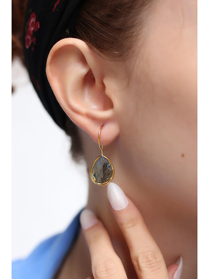 Pierres delicates Pozłacane kolczyki z labradorytem rozmiar: onesize