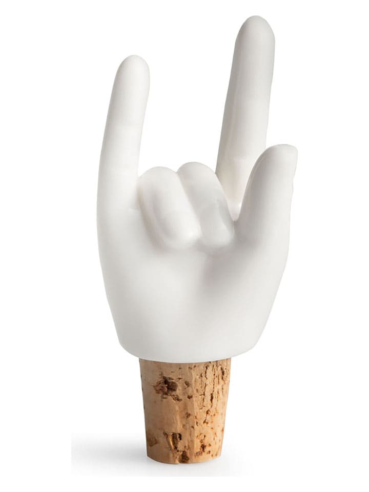 Donkey Zatyczka "Rock" w kolorze białym do butelki - 4,5 x 10 x 3 cm rozmiar: onesize