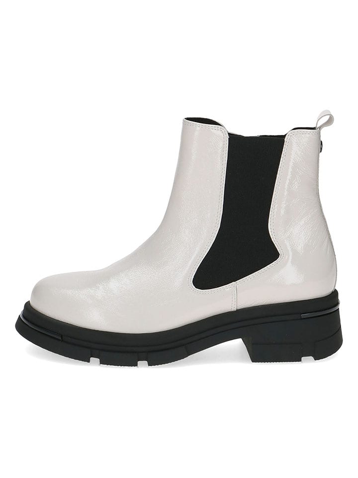 Caprice Skórzane sztyblety w kolorze białym rozmiar: 38