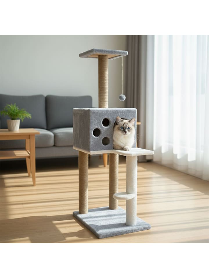 Paws&Whiskers Drapak "Orion" w kolorze szarym dla kota - 35 x 115 x 50 cm rozmiar: onesize