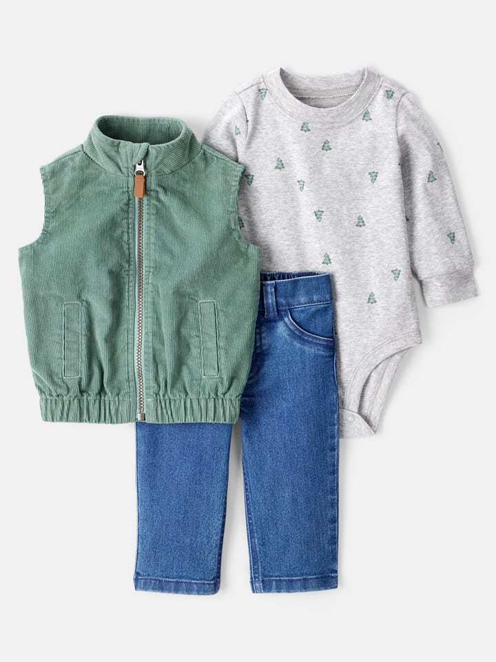 carter's 3-częściowy zestaw w kolorze niebiesko-zielono-szarym rozmiar: 86