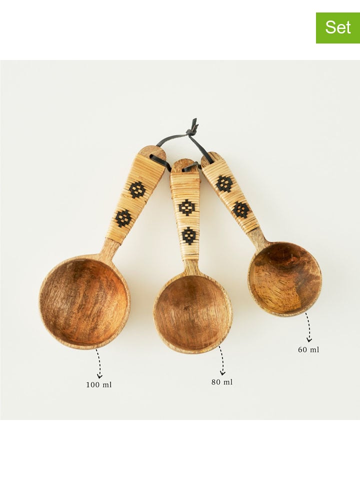 BELLA MAISON Miarki (3 szt.) "Varna" w kolorze jasnobrązowym rozmiar: onesize