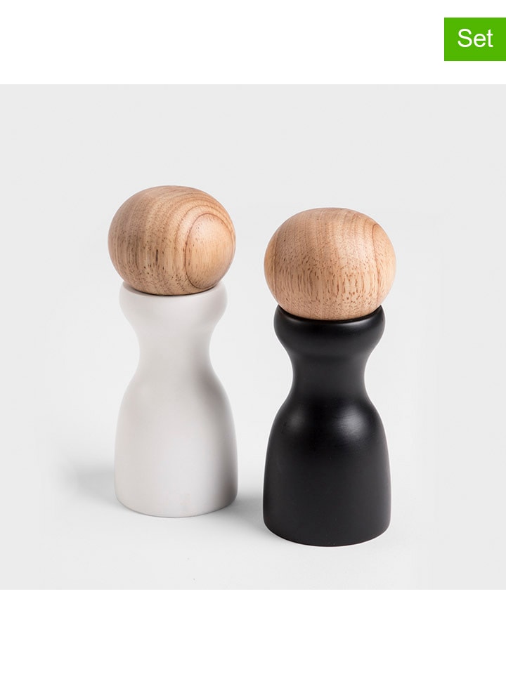 Homla 2-częściowy zestaw "Newgrind" w kolorze czarno-białym - wys. 15,5 cm rozmiar: onesize