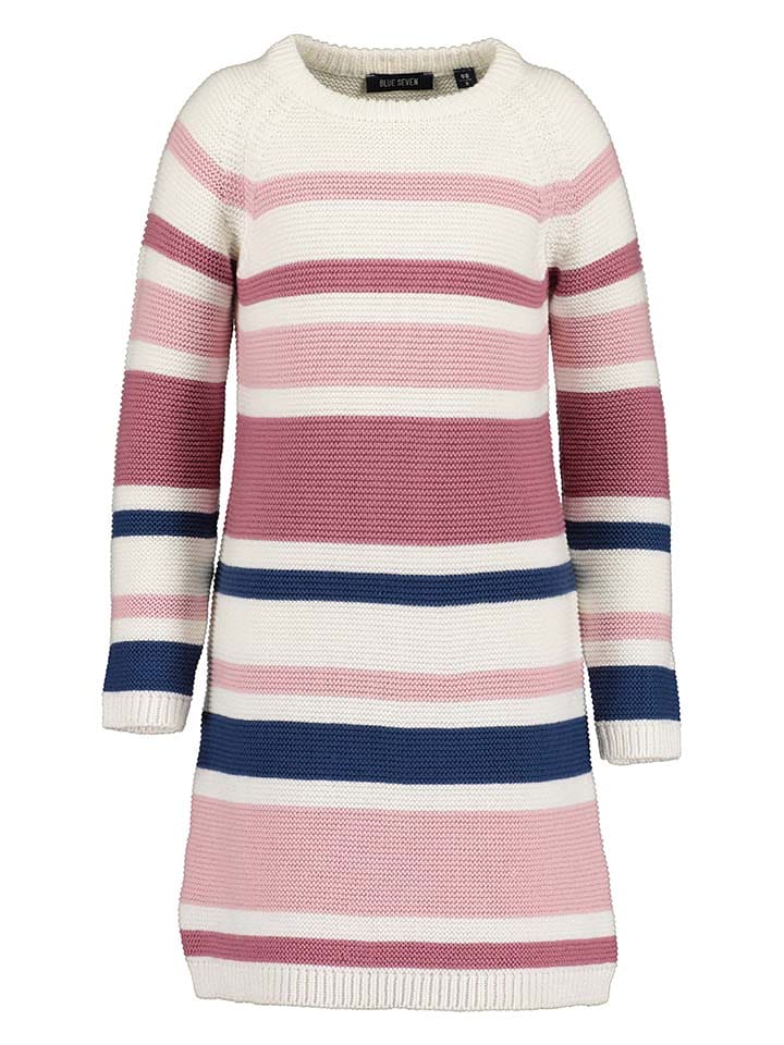 Blue Seven Sukienka dzianinowa w kolorze szaroróżowo-kremowym rozmiar: 92