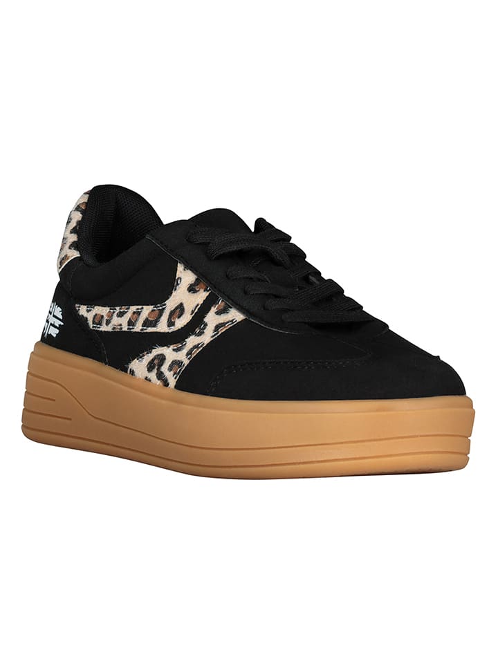 Geographical Norway Sneakersy "Oleopar" w kolorze czarno-beżowo-jasnobrązowym rozmiar: 36
