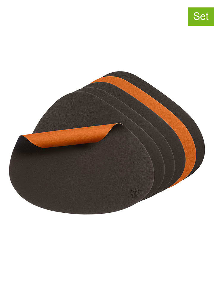 Björn Podkładki (6 szt.) w kolorze brązowo-pomarańczowym - 44 x 37 cm rozmiar: onesize