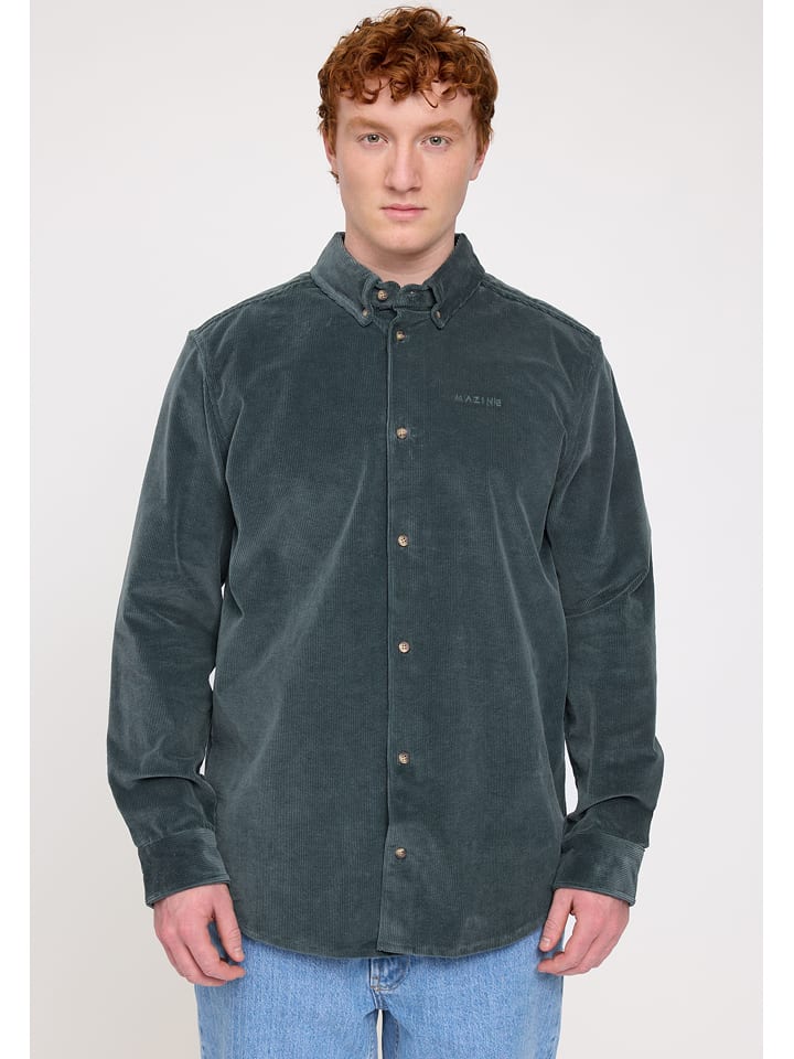 MAZINE Koszula sztruksowa w kolorze zielonym rozmiar: XL
