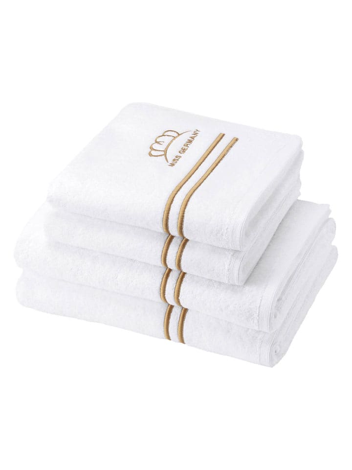 Egeria Ręcznik prysznicowy "Miss Germany" w kolorze biało-złotym rozmiar: 70x140 cm