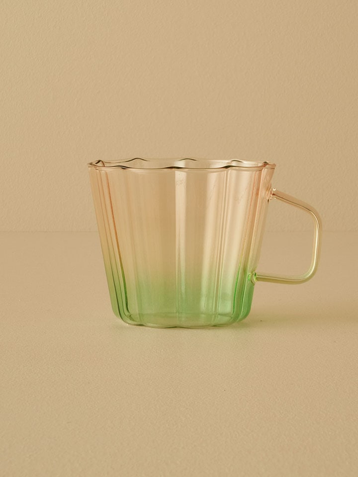 BELLA MAISON Szklanka w kolorze zielono-jasnoróżowym do herbaty - 340 ml rozmiar: onesize