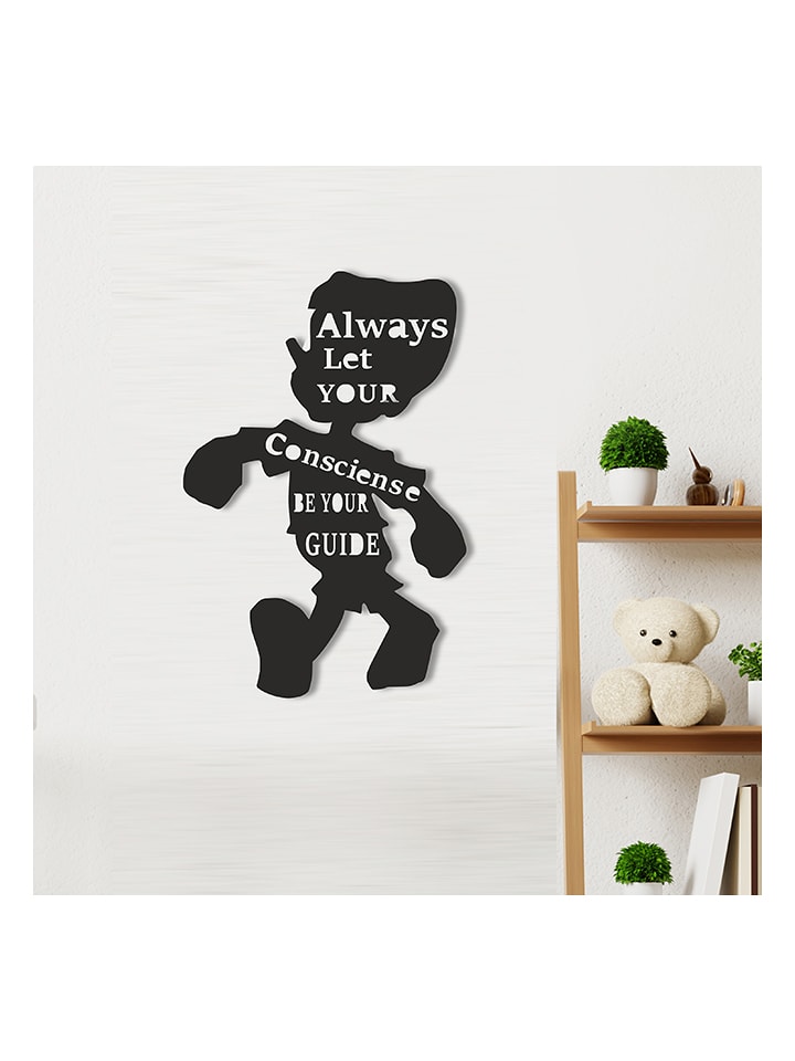 hippodino Dekoracja ścienna w kolorze czarnym - 33 x 50 cm rozmiar: onesize