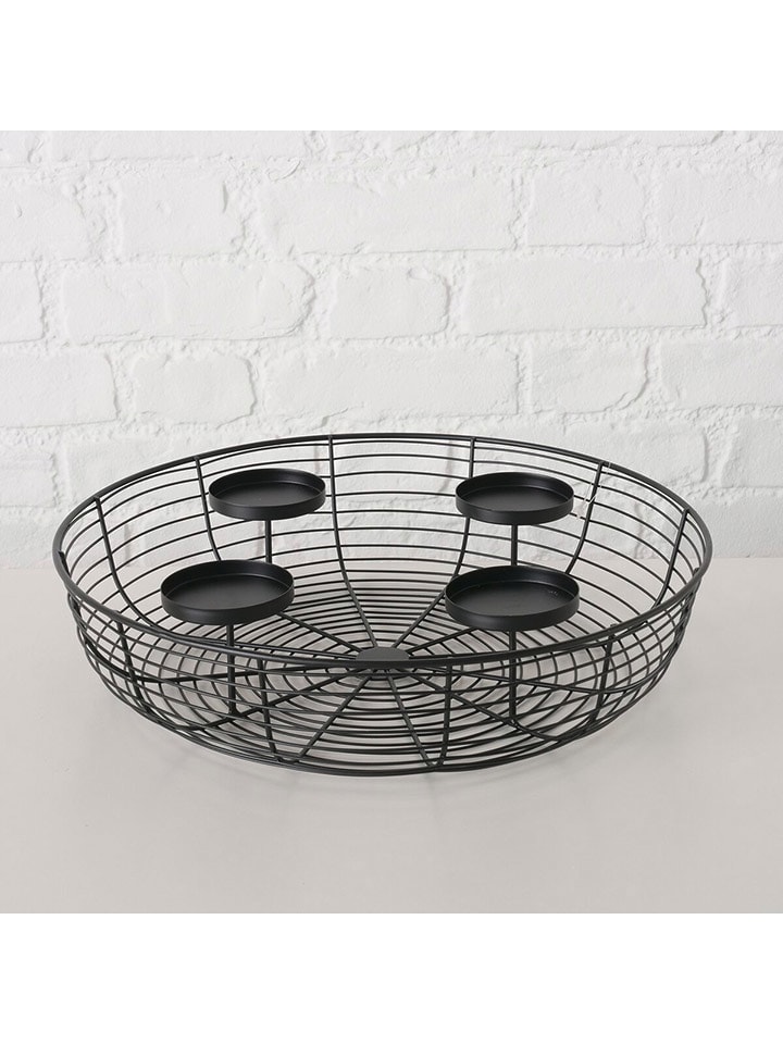 Boltze Świecznik "Matilde" w kolorze czarnym - wys. 8 x Ø 36 cm rozmiar: onesize