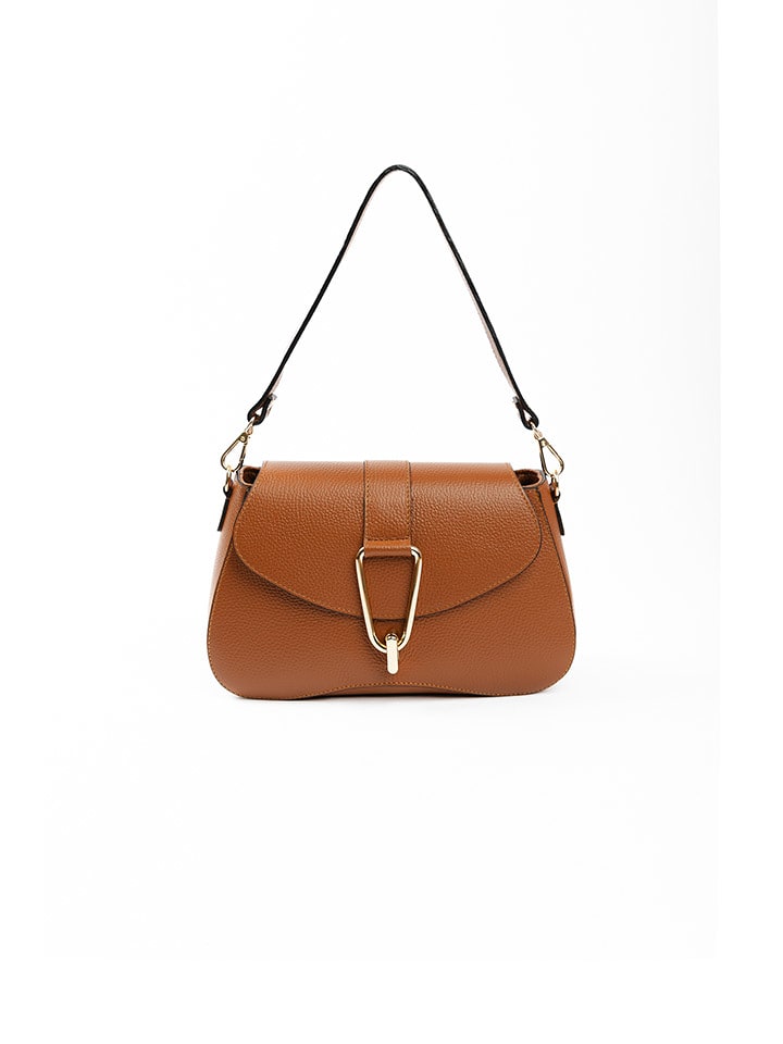 Lia Biassoni Skórzana torebka w kolorze jasnobrązowym - 27 x 18 x 8 cm rozmiar: onesize