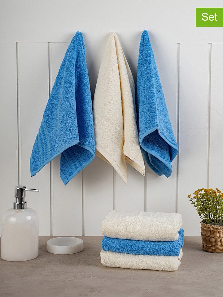 Elizabed Myjki (6 szt.) w kolorze kremowo-niebieskim rozmiar: 30x50 cm