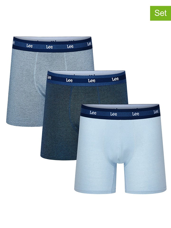 LEE Underwear Bokserki (3 pary) "Logue" w kolorze niebiesko-błękitnym rozmiar: XL