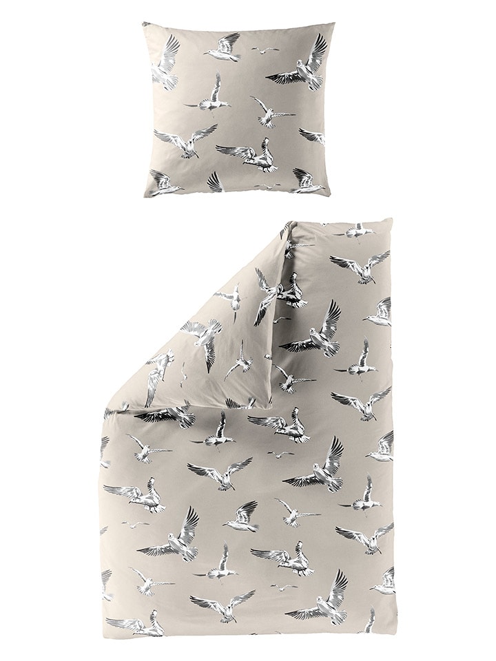 Bierbaum Komplet pościeli w kolorze beżowym z kory rozmiar: 155x220 cm