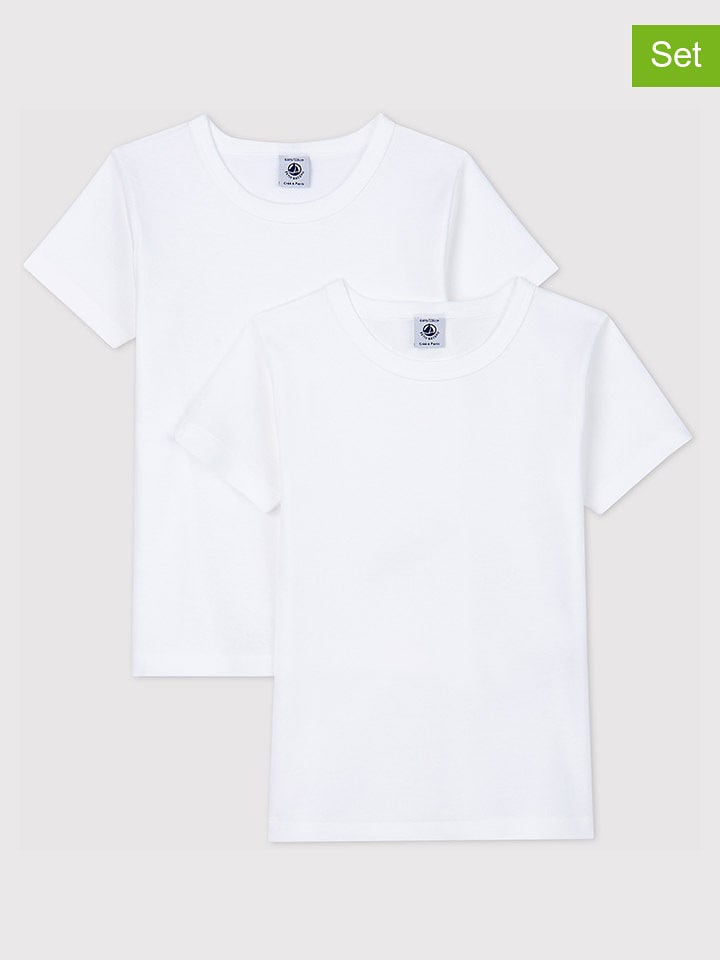 PETIT BATEAU Koszulki (2 szt.) w kolorze białym rozmiar: 86