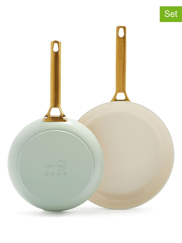 GREENPAN Patelnie (2 szt.) w kolorze zielono-beżowym rozmiar: onesize