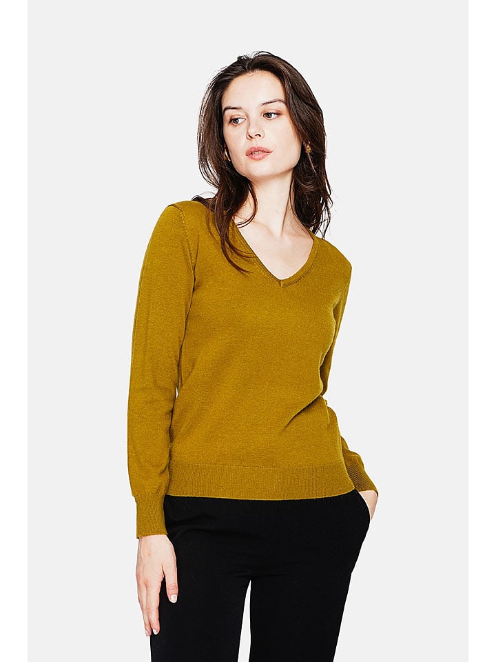 ASSUILI Sweter w kolorze oliwkowym rozmiar: 34