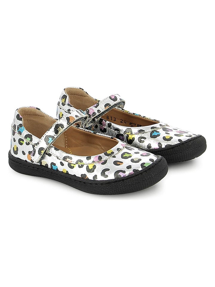 Pom D'api Skórzane baleriny w kolorze srebrnym rozmiar: 35