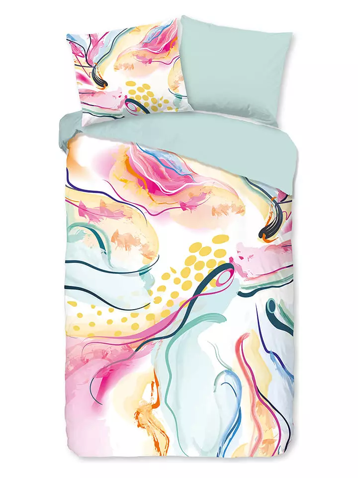 Good Morning Komplet pościeli "Magic" w kolorze miętowo-jasnoróżowo-błękitnym rozmiar: 240x220 cm