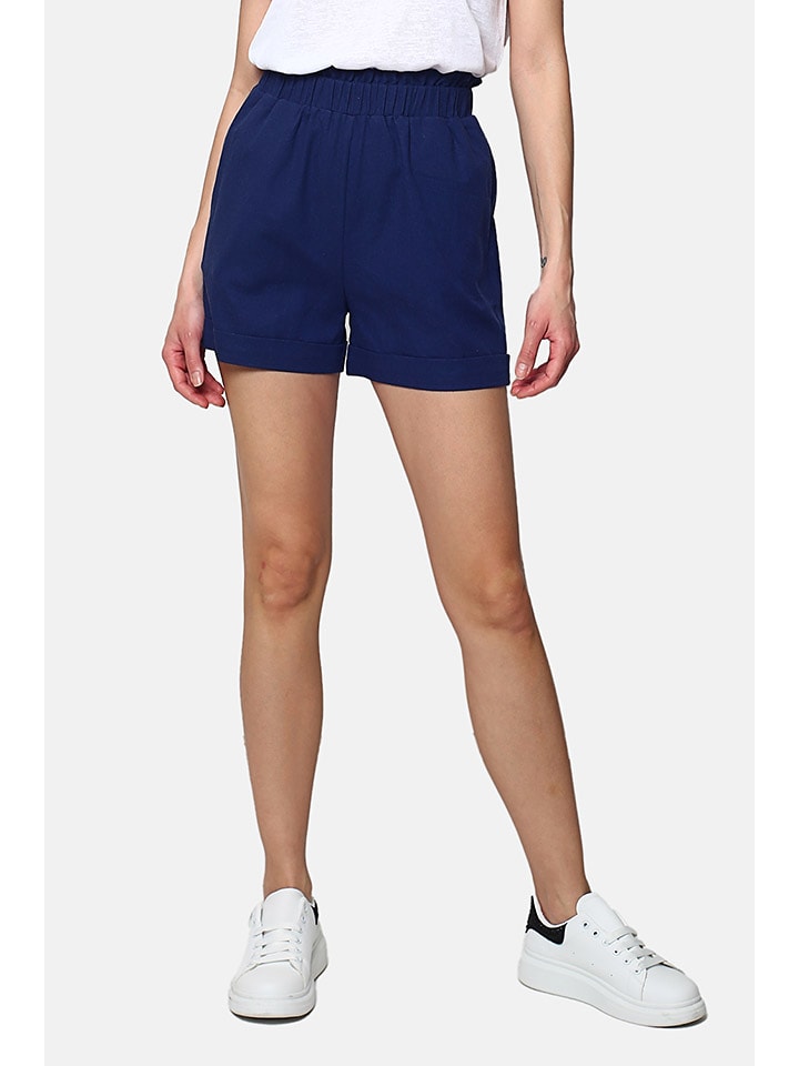 Le Jardin du Lin Lniane szorty w kolorze granatowym rozmiar: 40