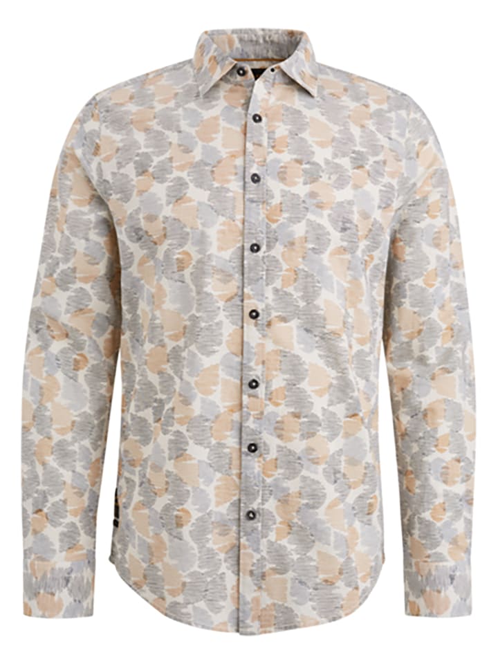 PME Legend Koszula - Regular fit - w kolorze beżowo-szarym rozmiar: M