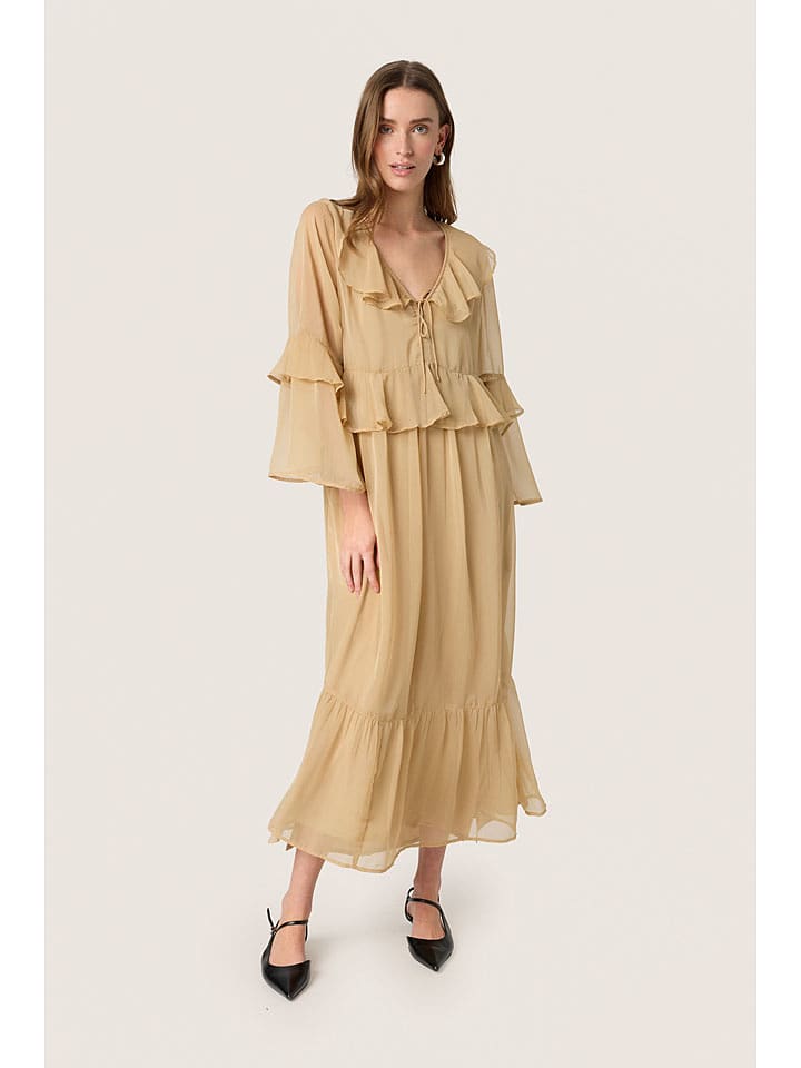 Soaked in Luxury Sukienka w kolorze beżowym rozmiar: XS