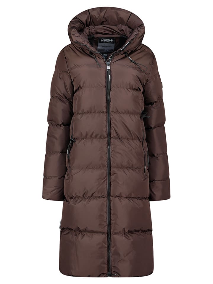 Geographical Norway Płaszcz zimowy "April" w kolorze ciemnobrązowym rozmiar: XL