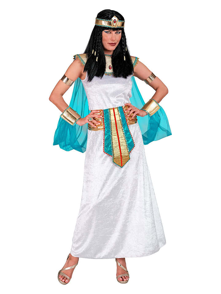 Carnival Party 6-częściowy kostium "Egyptian queen" w kolorze złoto-biało-turkusowym rozmiar: XL
