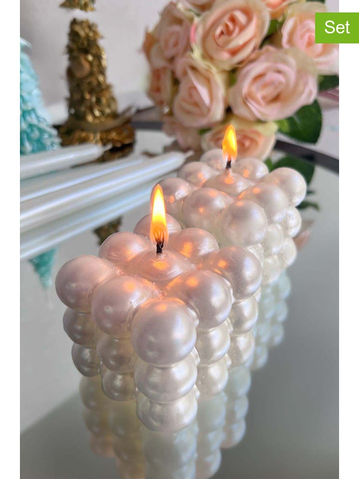 Lucky Bees Świece (2 szt.) w kolorze białym - 2x 130 g rozmiar: onesize