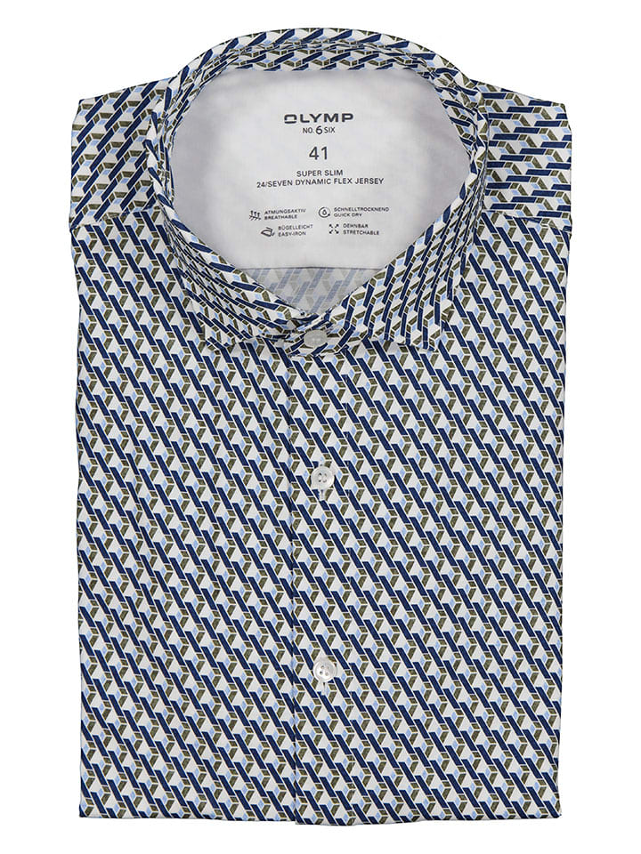 OLYMP Koszula "No 6" - Super Slim - w kolorze granatowym rozmiar: 37