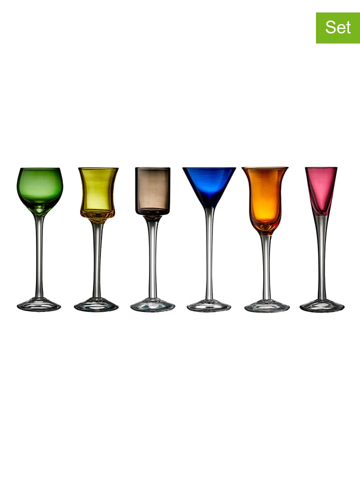 Lyngby Glas Kieliszki (6 szt.) w różnych kolorach do drinków - wys. 16 cm rozmiar: onesize