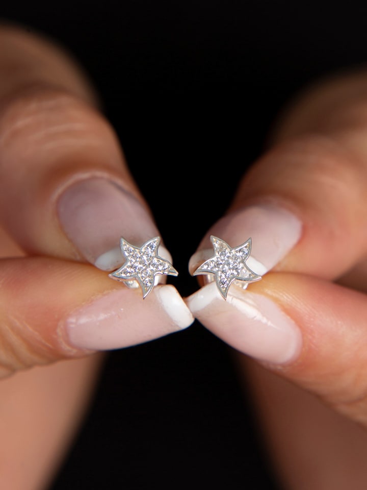 Heliophilia Srebrne kolczyki-wkrętki z cyrkoniami rozmiar: onesize