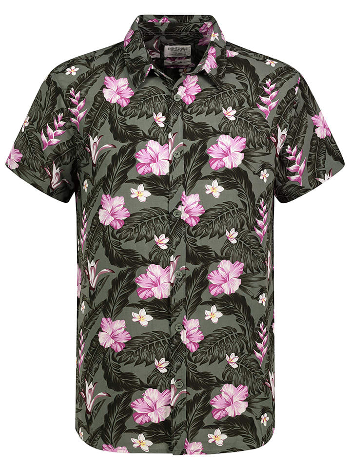 Eight2Nine Koszula w kolorze oliwkowo-jasnoróżowo-czarnym rozmiar: S