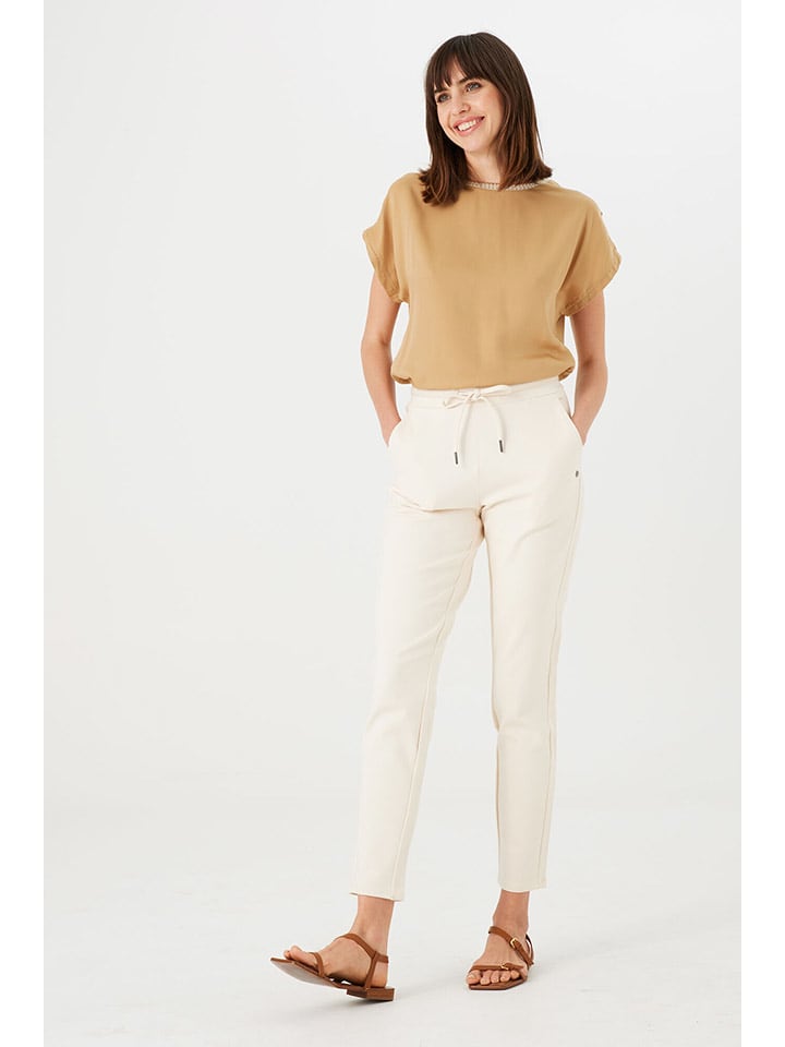 Garcia Spodnie dresowe w kolorze kremowym rozmiar: L