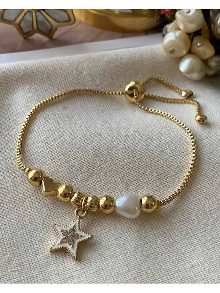 Luseera Pozłacana bransoletka z elementami ozdobnymi rozmiar: onesize