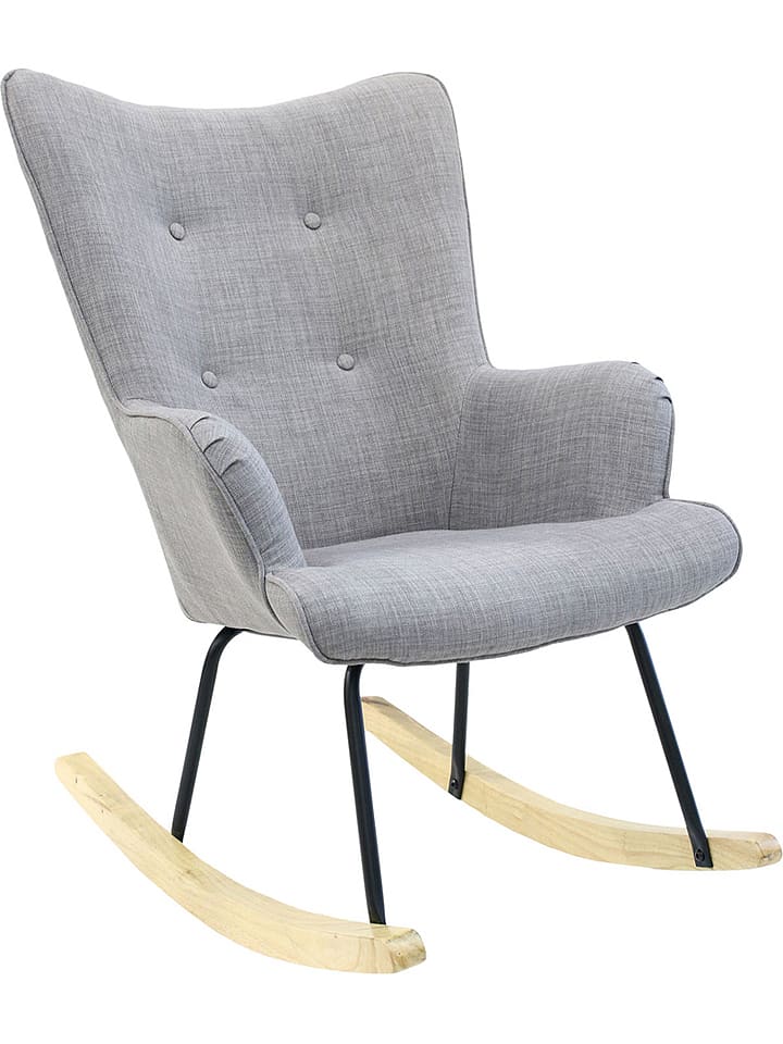 THE HOME DECO FACTORY Fotel bujany "Helsinki" w kolorze szarym - 65 x 96 x 80 cm rozmiar: onesize