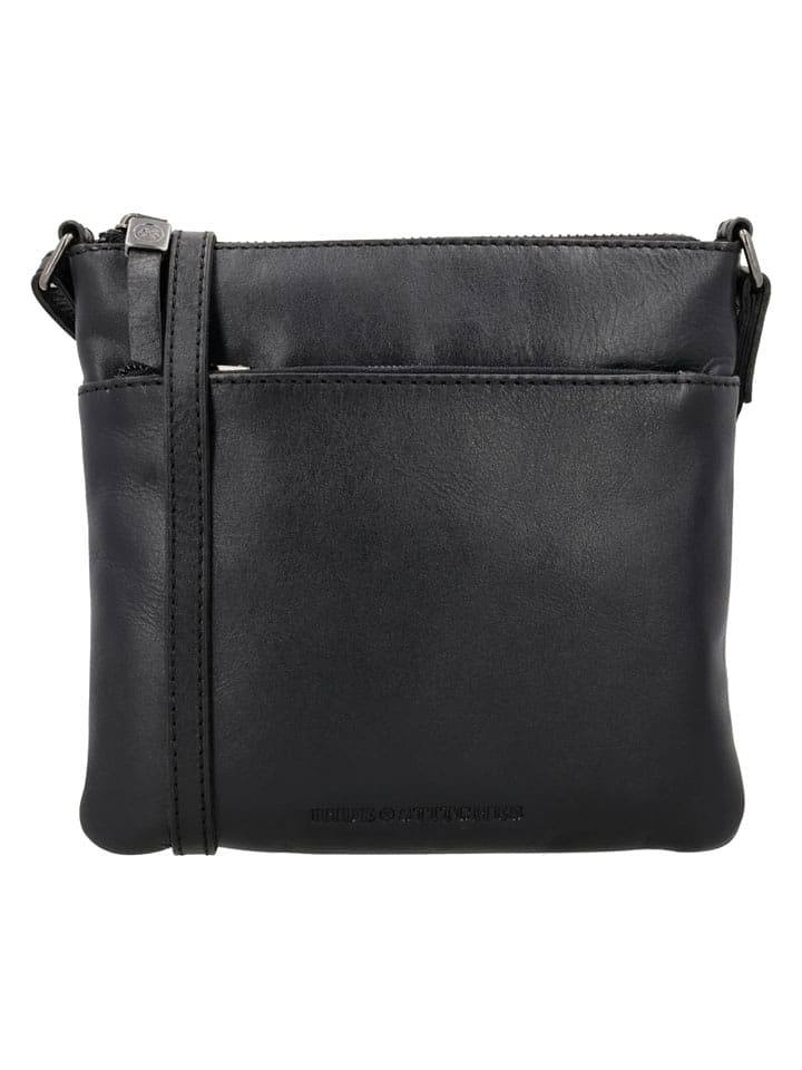 HIDE & STITCHES Skórzana torebka "Porto" w kolorze czarnym - 20 x 18 x 2 cm rozmiar: onesize