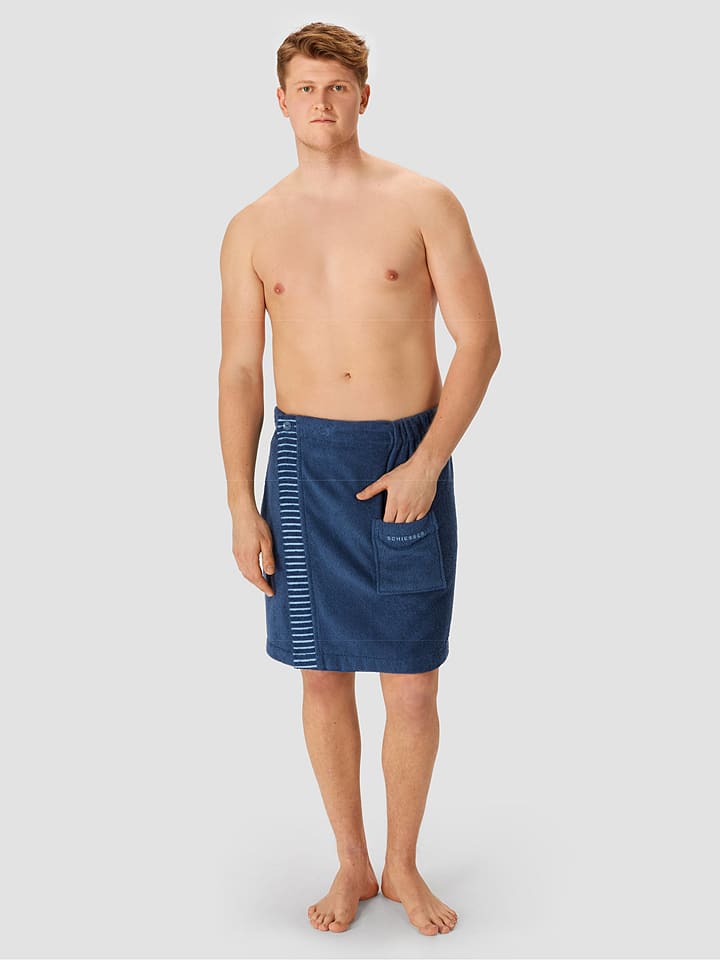 Schiesser Ręcznik "Rom" w kolorze granatowym do sauny rozmiar: 55x150 cm