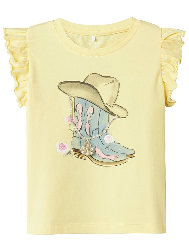 name it Koszulka "Hadia" w kolorze żółtym ze wzorem rozmiar: 92