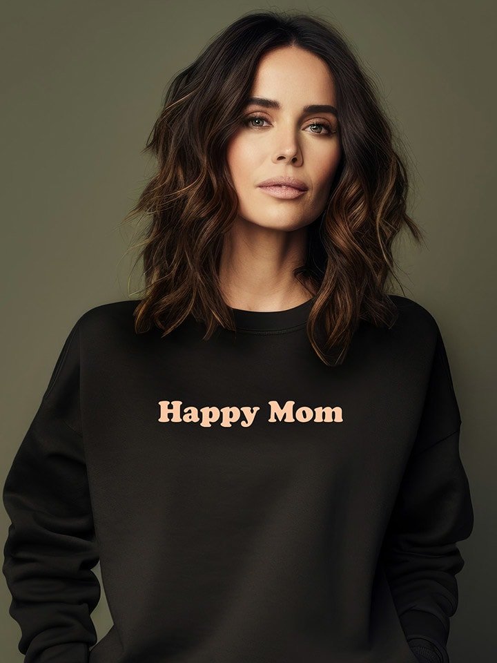 WOOOP Bluza "Happy Mom" w kolorze czarnym rozmiar: S