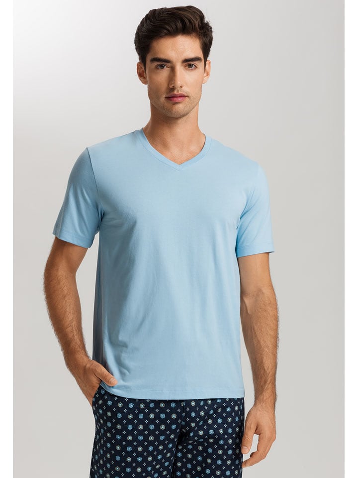 Hanro Koszulka piżamowa w kolorze błękitnym rozmiar: S