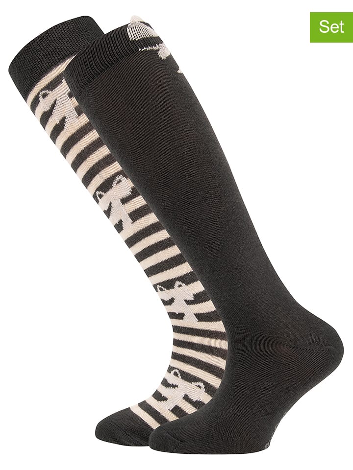 ewers Podkolanówki (2 pary) w kolorze brązowo-kremowym rozmiar: 31-34