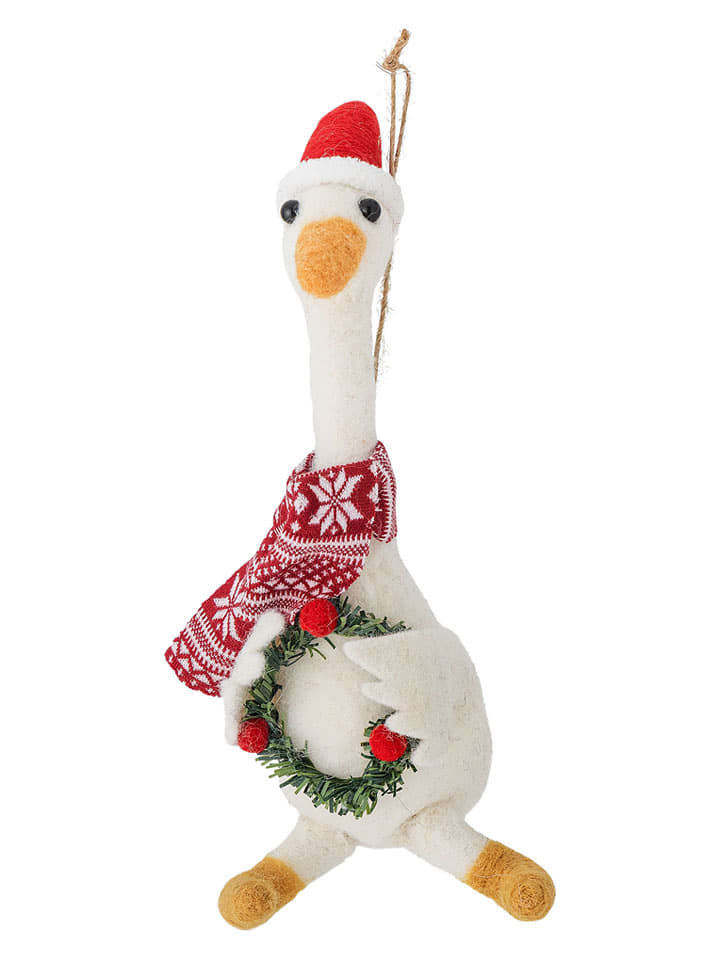 Bloomingville Zawieszka dekoracyjna "Arlo" w kolorze biało-czerwonym - dł. 22 cm rozmiar: onesize