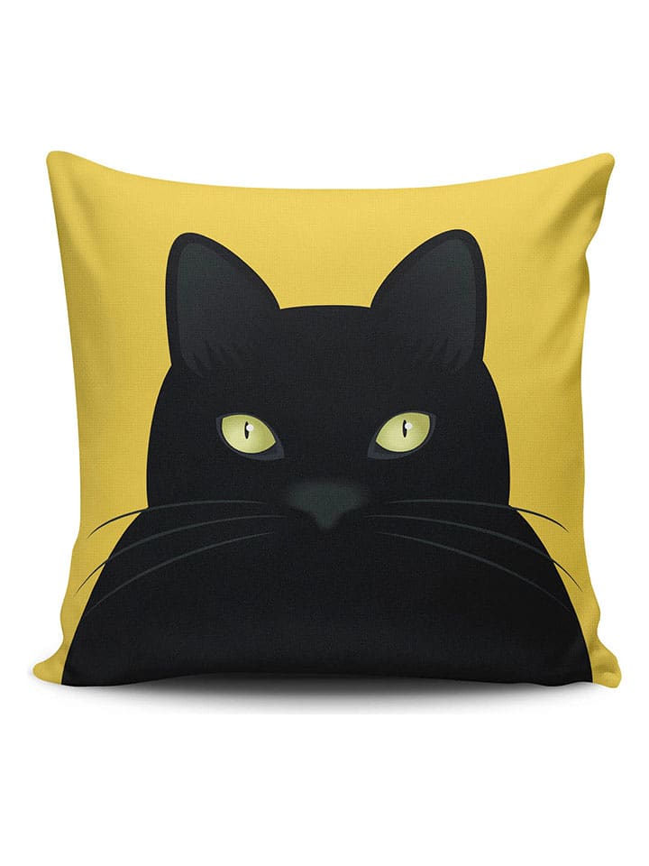 ABERTO DESIGN Poszewka w kolorze czarno-żółtym na poduszkę rozmiar: 43x43 cm