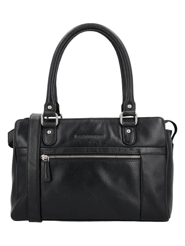 HIDE & STITCHES Skórzana torebka w kolorze czarnym - 27 x 19 x 8 cm rozmiar: onesize