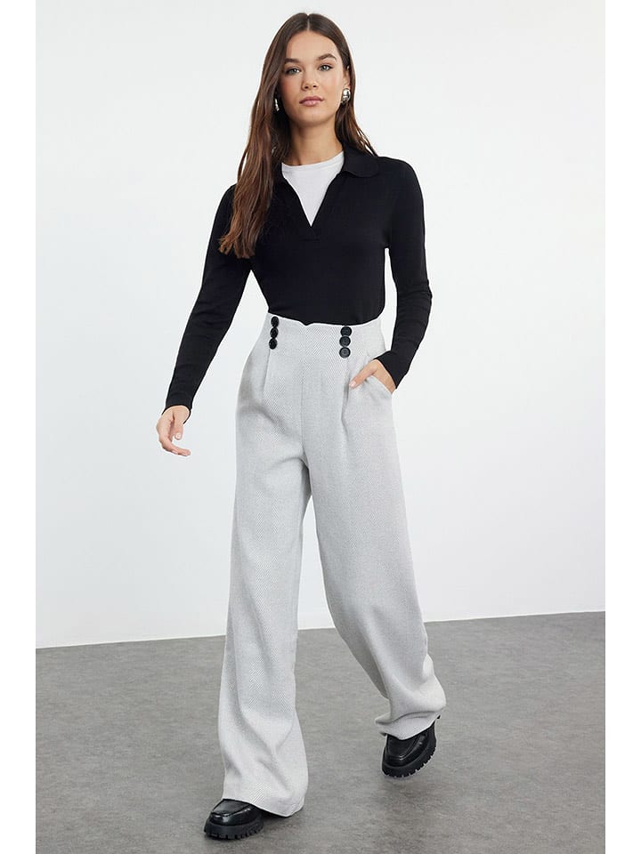 trendyol Spodnie w kolorze szarym rozmiar: 36