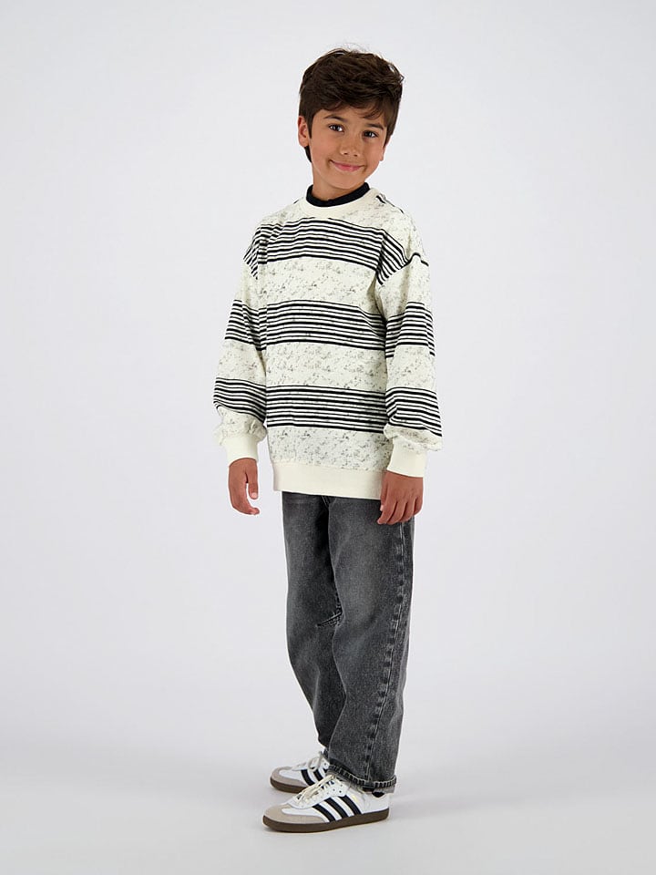 Vingino Sweter "Narejo" w kolorze kremowo-czarnym rozmiar: 140